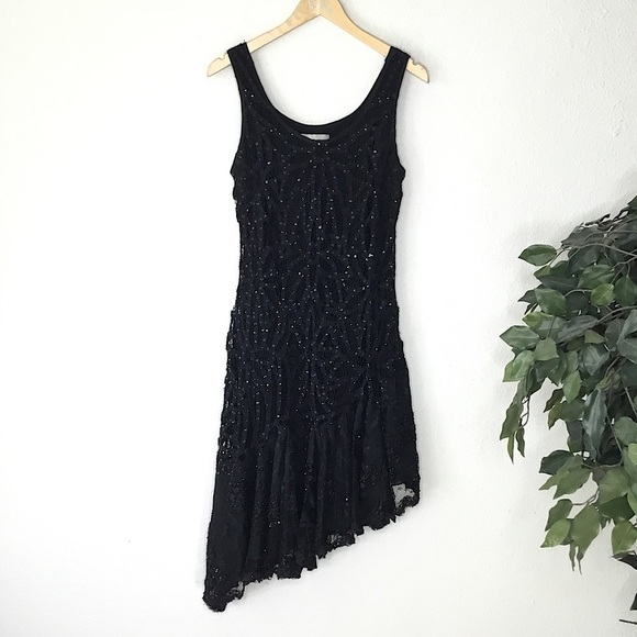 Basix II Sequin Asymmetrical Dress - Picture 1 of 7